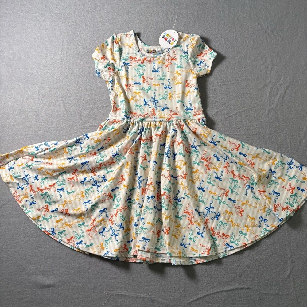 NEW Dot Dot Smile Bow Print Twirl Dress Girls Size 3/4